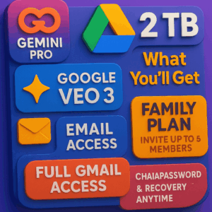 🎉 Premium Google AI + 2TB Storage Plan (1 Year) 🎉